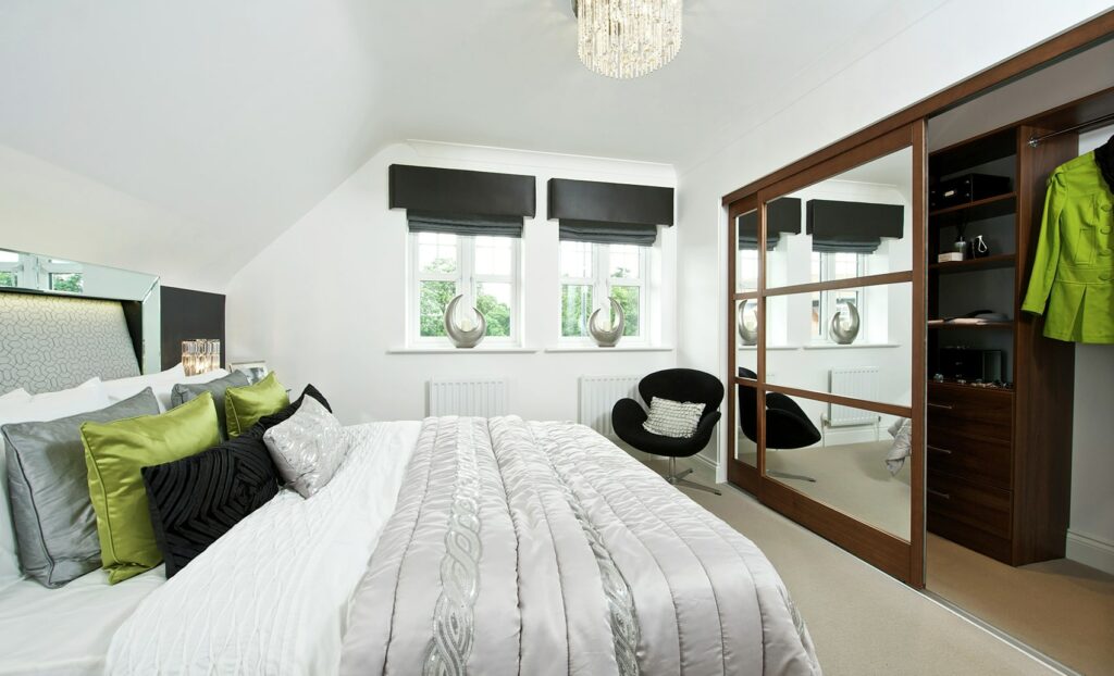 Bespoke stained wood Canto sliding wardrobe doors