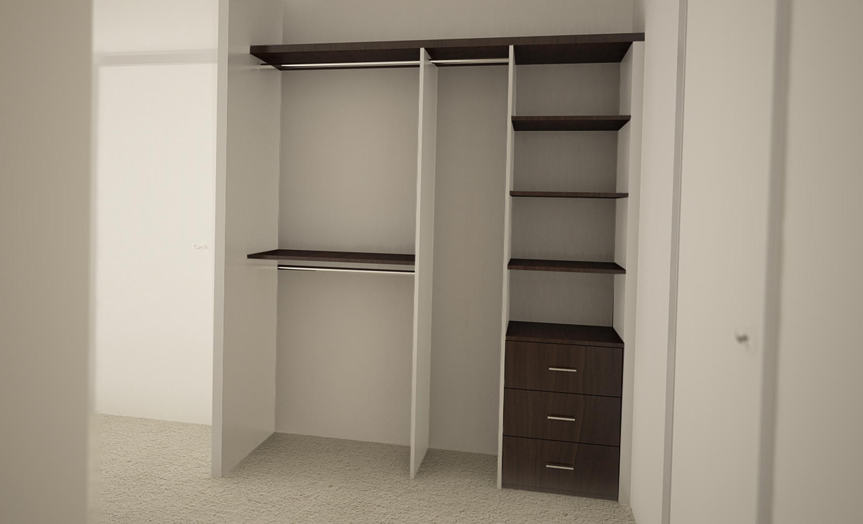 Custom Fitted Wardrobe Interiors Classic Shelf & Rail Design